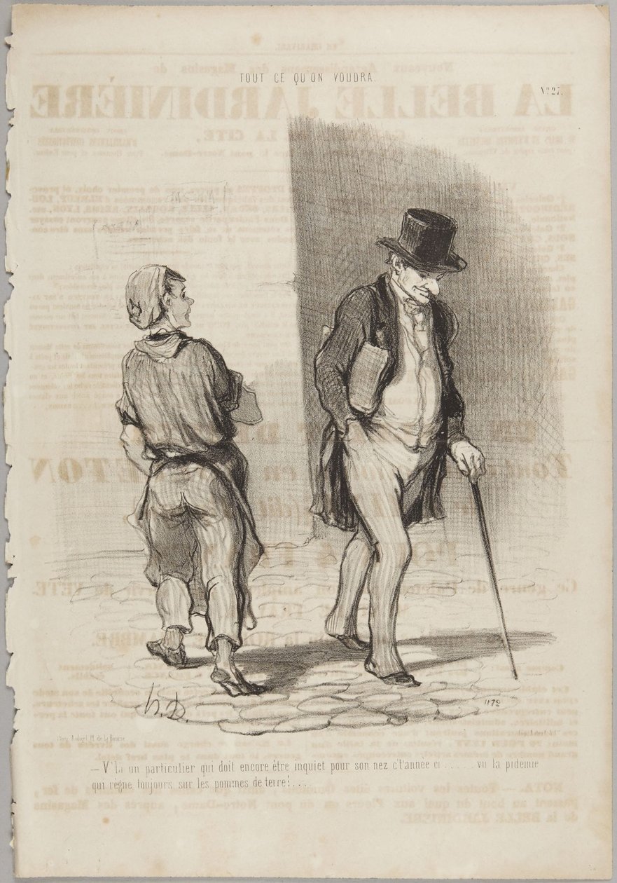 Eis um senhor que ainda deve estar preocupado..., número 27 da série Tudo o que se quiser de Le Charivari de Honoré Daumier