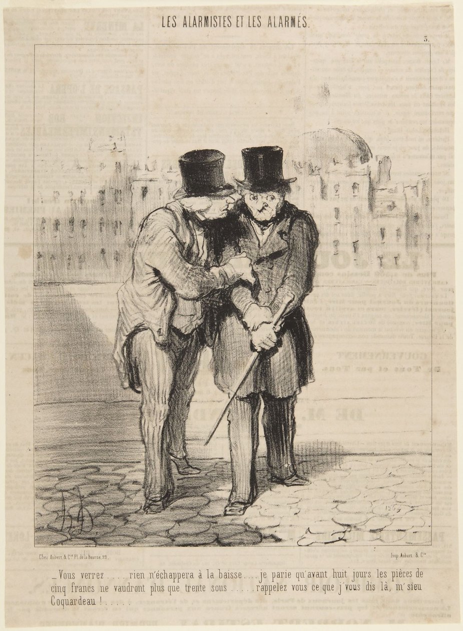 Verão... nada escapará à baixa..., número 3 da série Os alarmistas e os alarmados de Le Charivari de Honoré Daumier