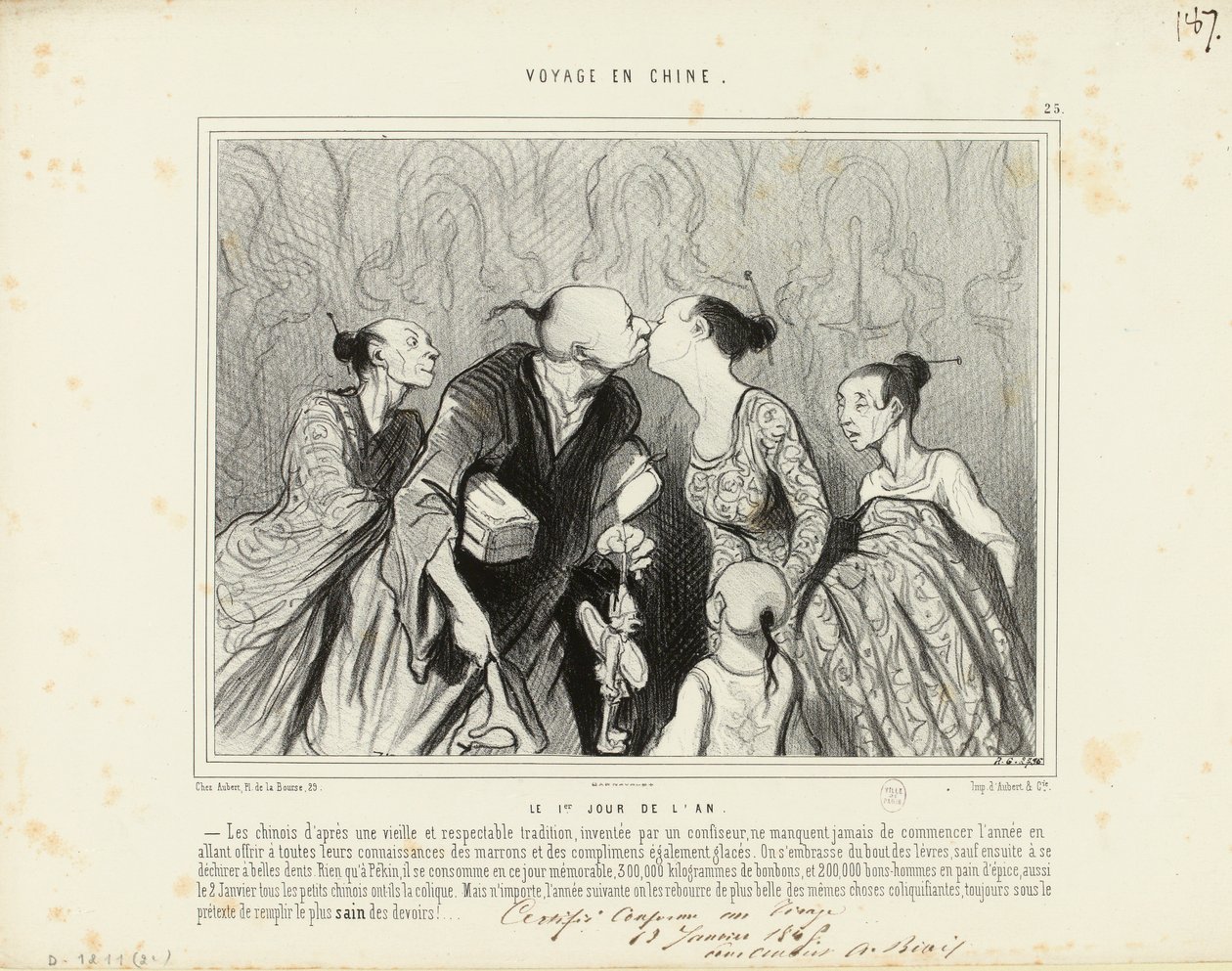 Viagem à China n.º 25: O primeiro dia do ano. — Os chineses, de acordo com uma tradição antiga e respeitável... de Honoré Daumier