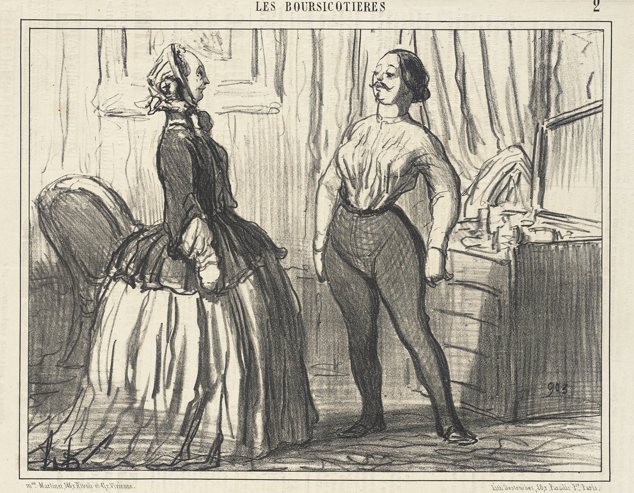 Vejamos... Pareço suficientemente homem assim? de Honoré Daumier