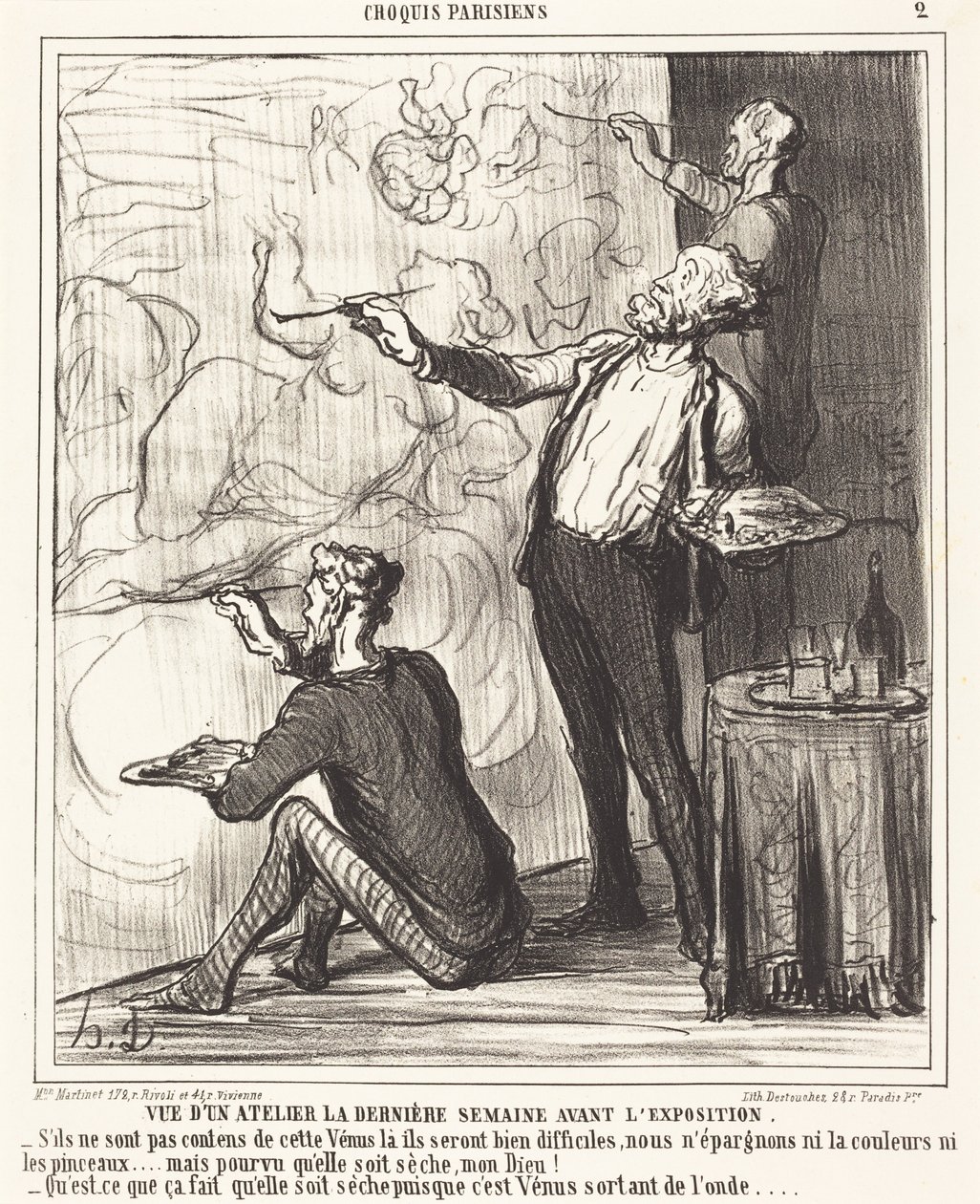 Vista de um atelier... antes da exposição de Honoré Daumier