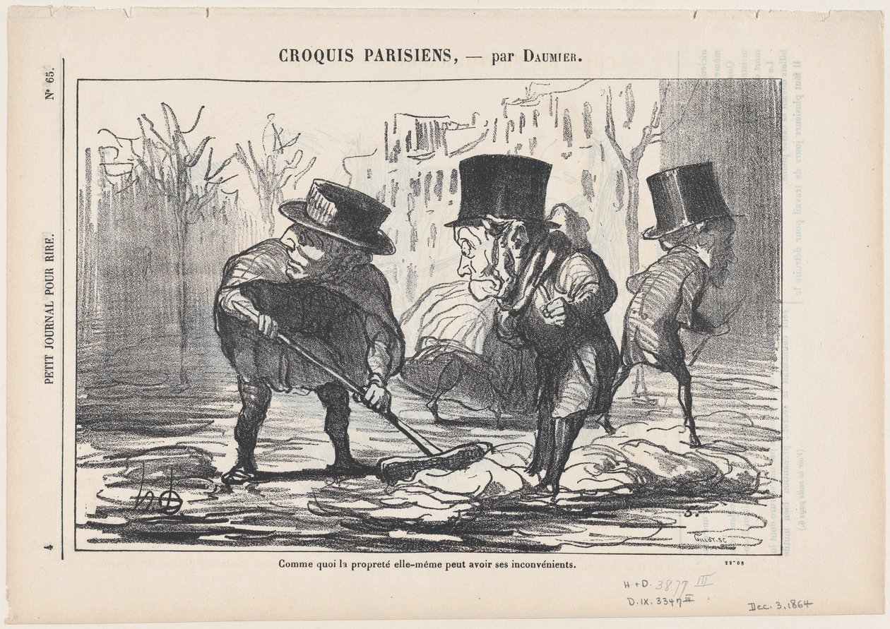 O que demonstra que até a limpeza pode ser perigosa, extraído de «Esboços Parisienses» de Honoré Daumier