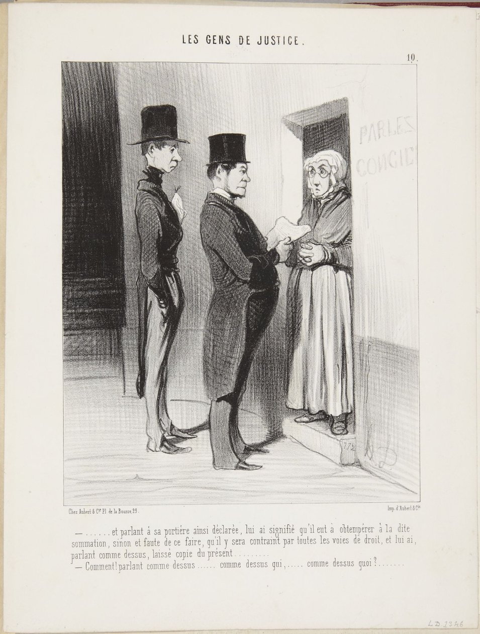 ...e falando com a sua porteira assim declarada... de Honoré Daumier