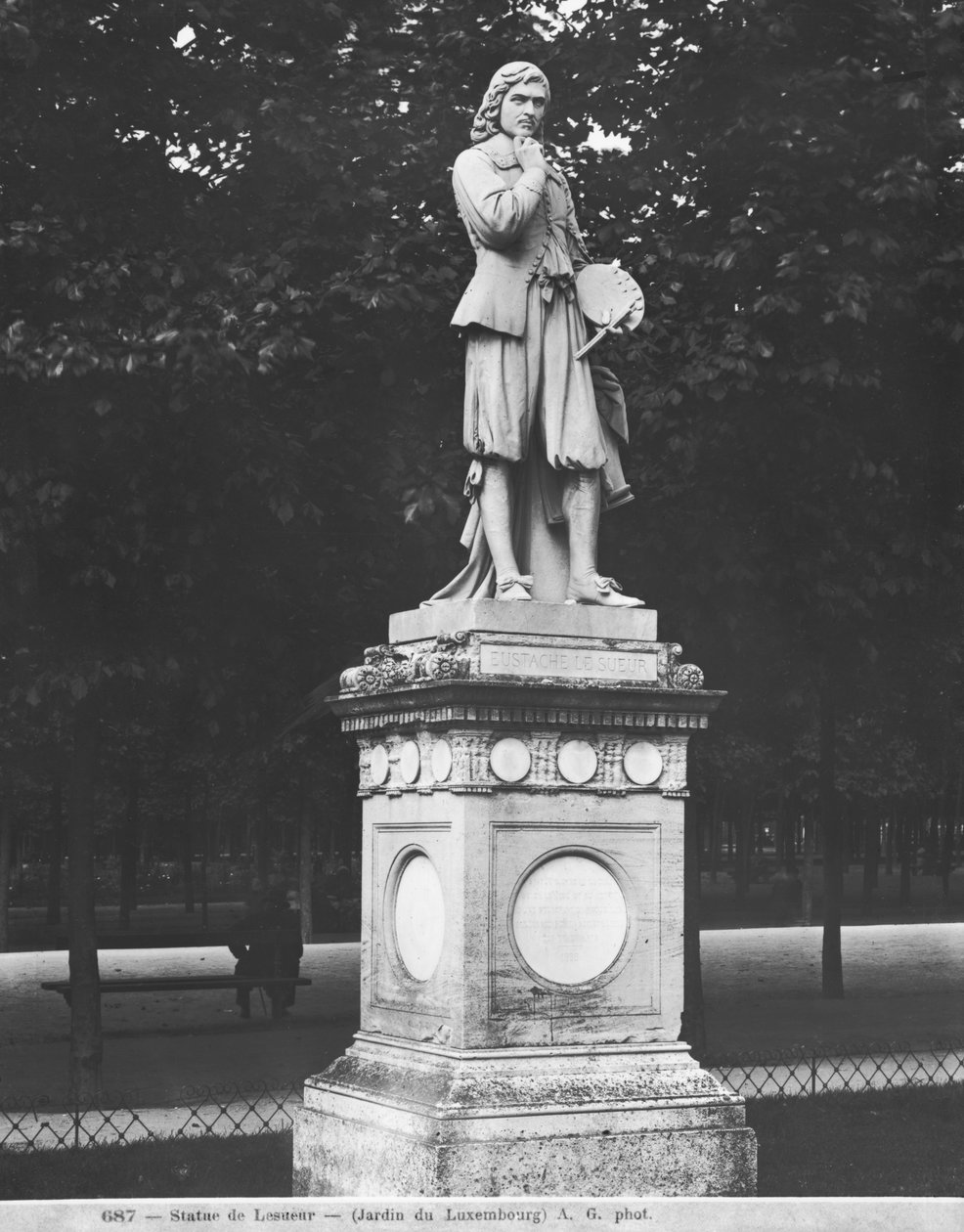 O pintor Eustache Le Sueur, 1853 (mármore) de Honore Jean Aristide Husson