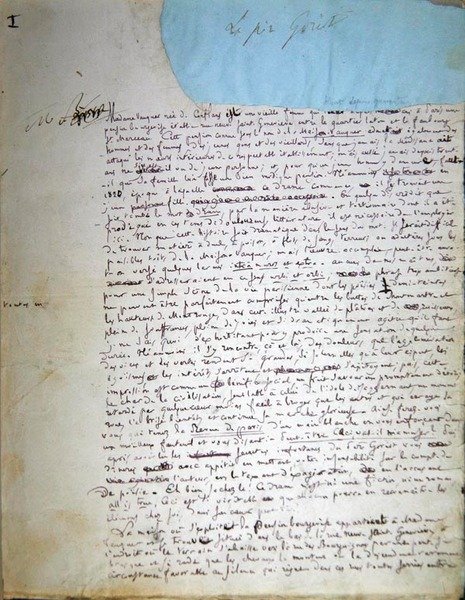 Primeira página do manuscrito de 
