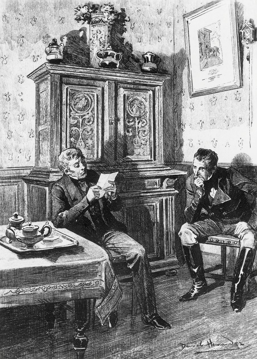 Ilustração de Daniel Hernandez (1856-1932) para Country Doctor, romance de Honore de Balzac (1799-1850) da colecção multi-volumes intitulada Human Comedy, publicado em 1902, Paris de Honore de Balzac