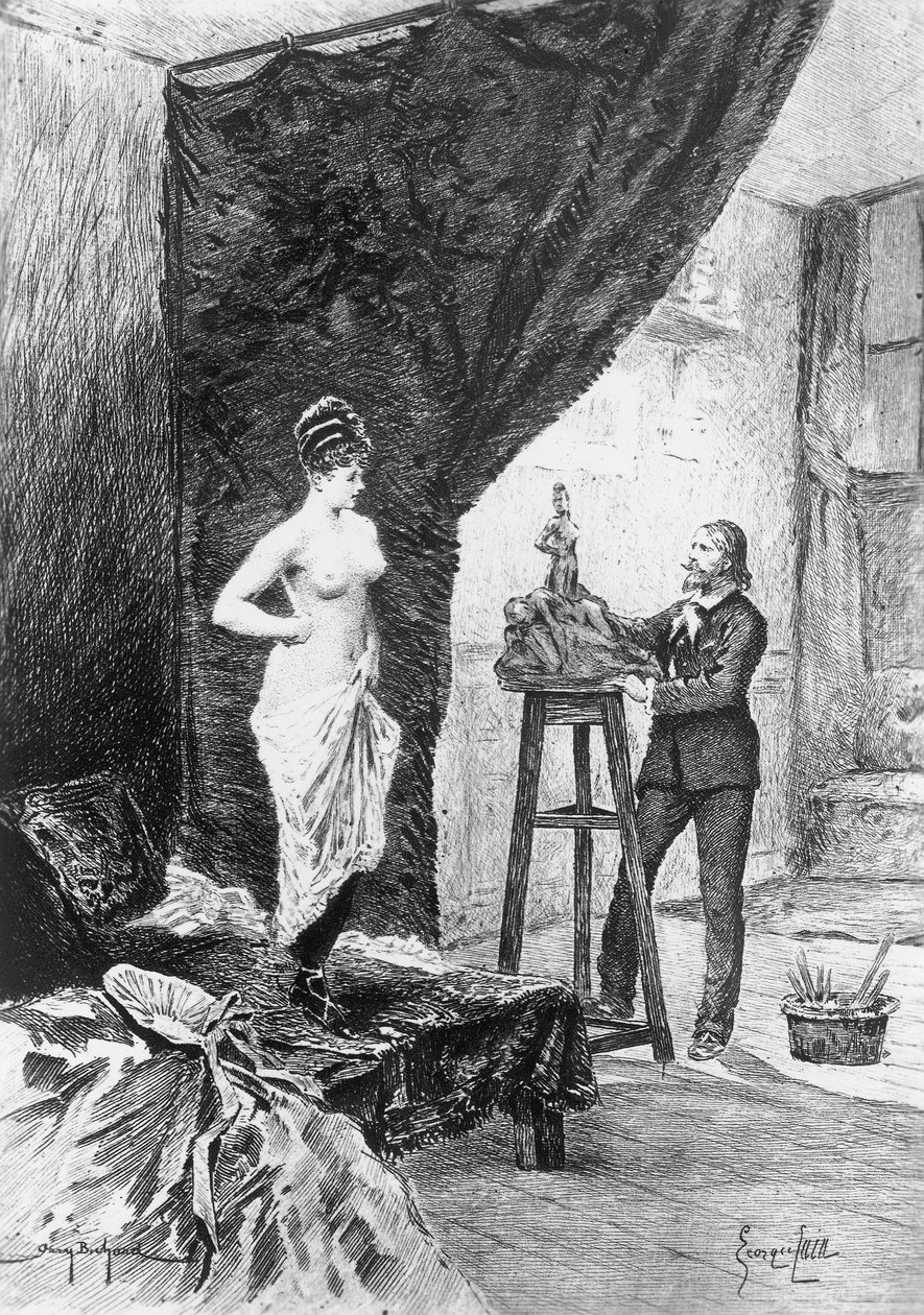 Ilustração de Georges Cain (1856-1919) para Cousin Bette, romance de Honore de Balzac (1799-1850) da colecção multi-volumes intitulada Human Comedy, publicada em 1900, Paris de Honore de Balzac
