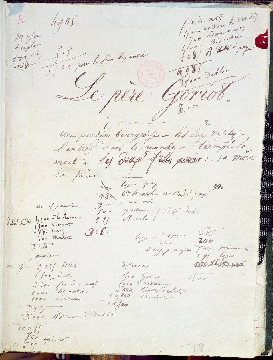 Página do manuscrito de &39;Father Goriot&39; 88; &39;A Comédia Humana&39;; de Honore de Balzac