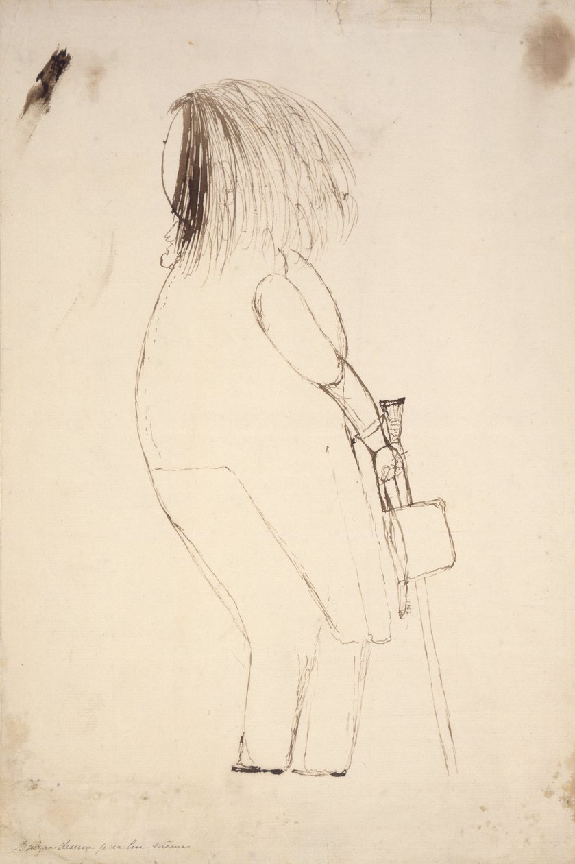 Auto-retrato com chapéu e bengala de Honore de Balzac