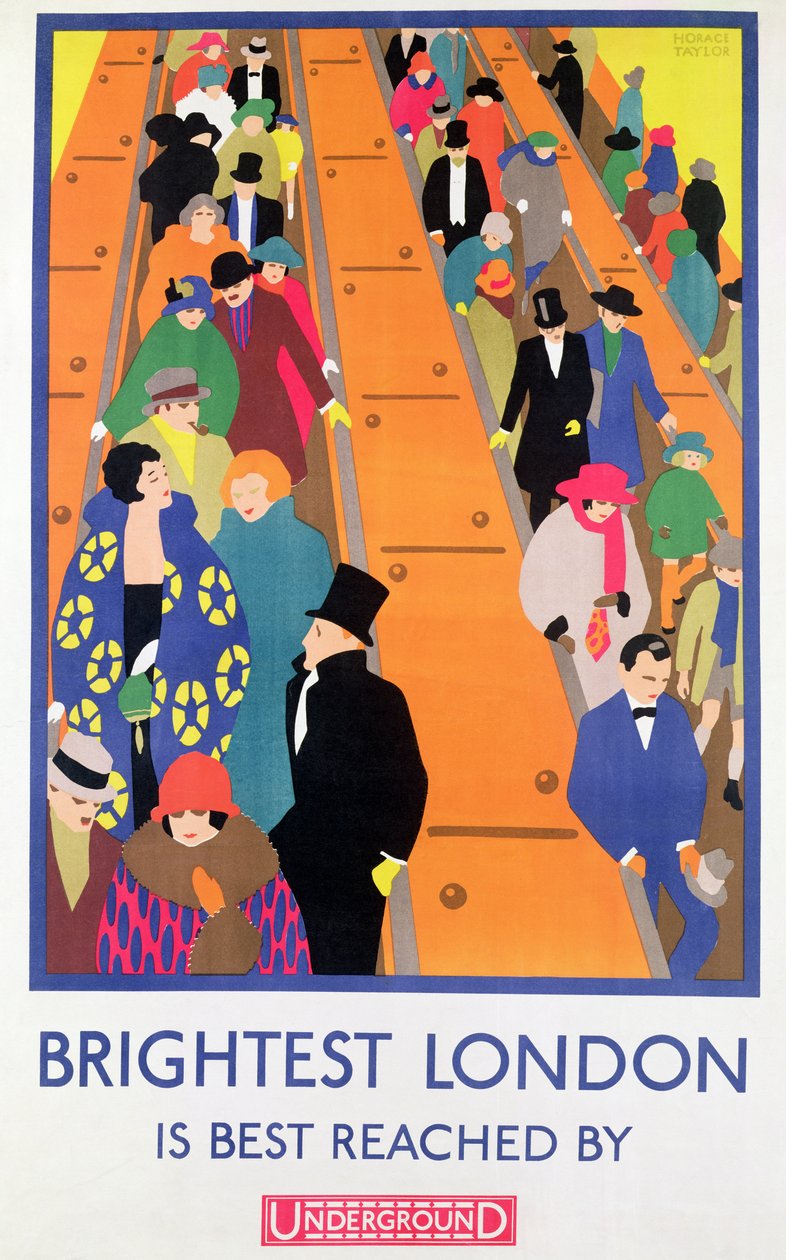 Brightest London é melhor alcançado por Underground, 1924, impresso pela Dangerfield Co de Horace Taylor