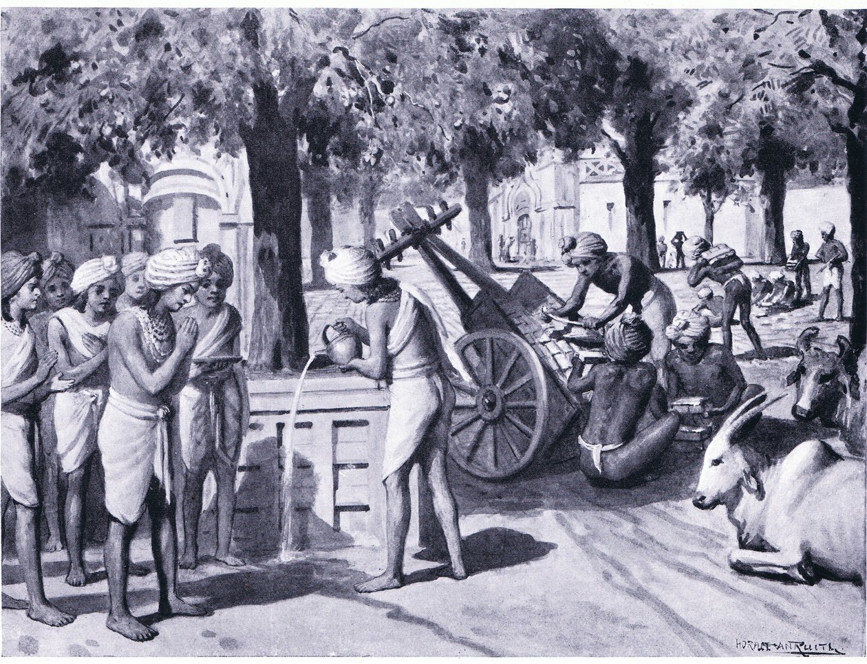 O grande ato de caridade de Anathpindaka 483 aC de Horace van Ruith