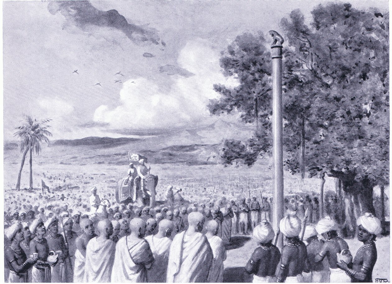 Os missionários de Asoka montaram um pilar de edital em Lauriya Nandangarh 244 aC de Horace van Ruith