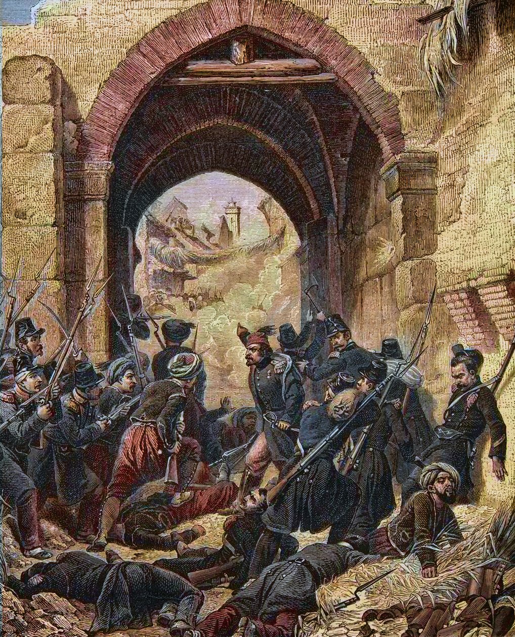 O Cerco de Constantino Argélia de 1837 - Captura de Constantino - Ataque da Porta de Constantino - 13 de outubro de Horace (after) Vernet