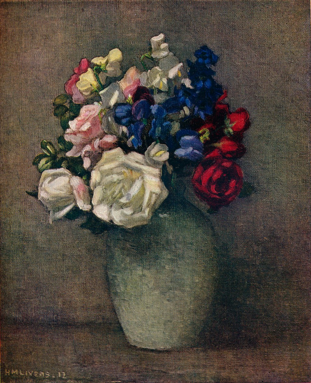 Ervilhas e rosas, século XX de Horace Mann Livens