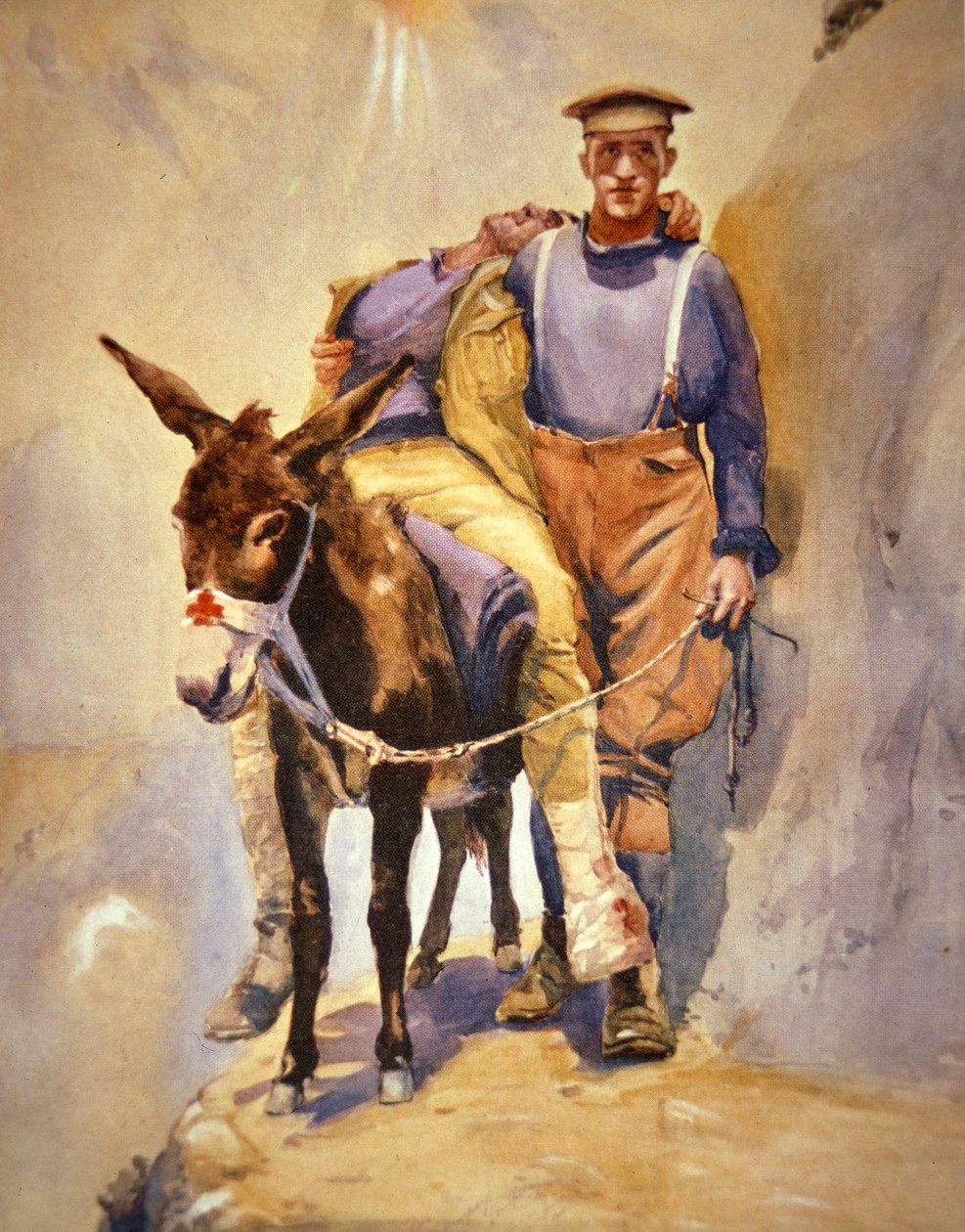 John Simpson Kirkpatrick da 3ª Ambulância de Campo Australiana que com seu burro resgatou soldados feridos em Gallipoli em 1915 de Horace Moore Jones