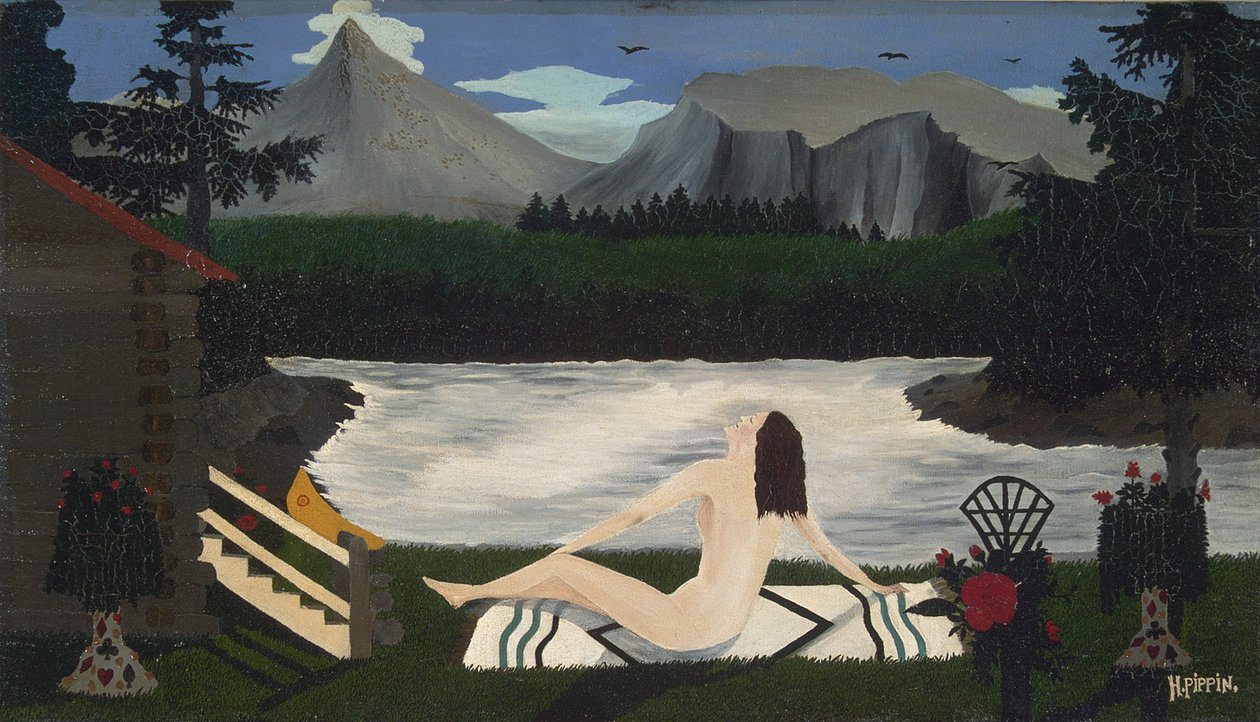 Dama do Lago, c.1936-39 (óleo sobre tela) de Horace Pippin