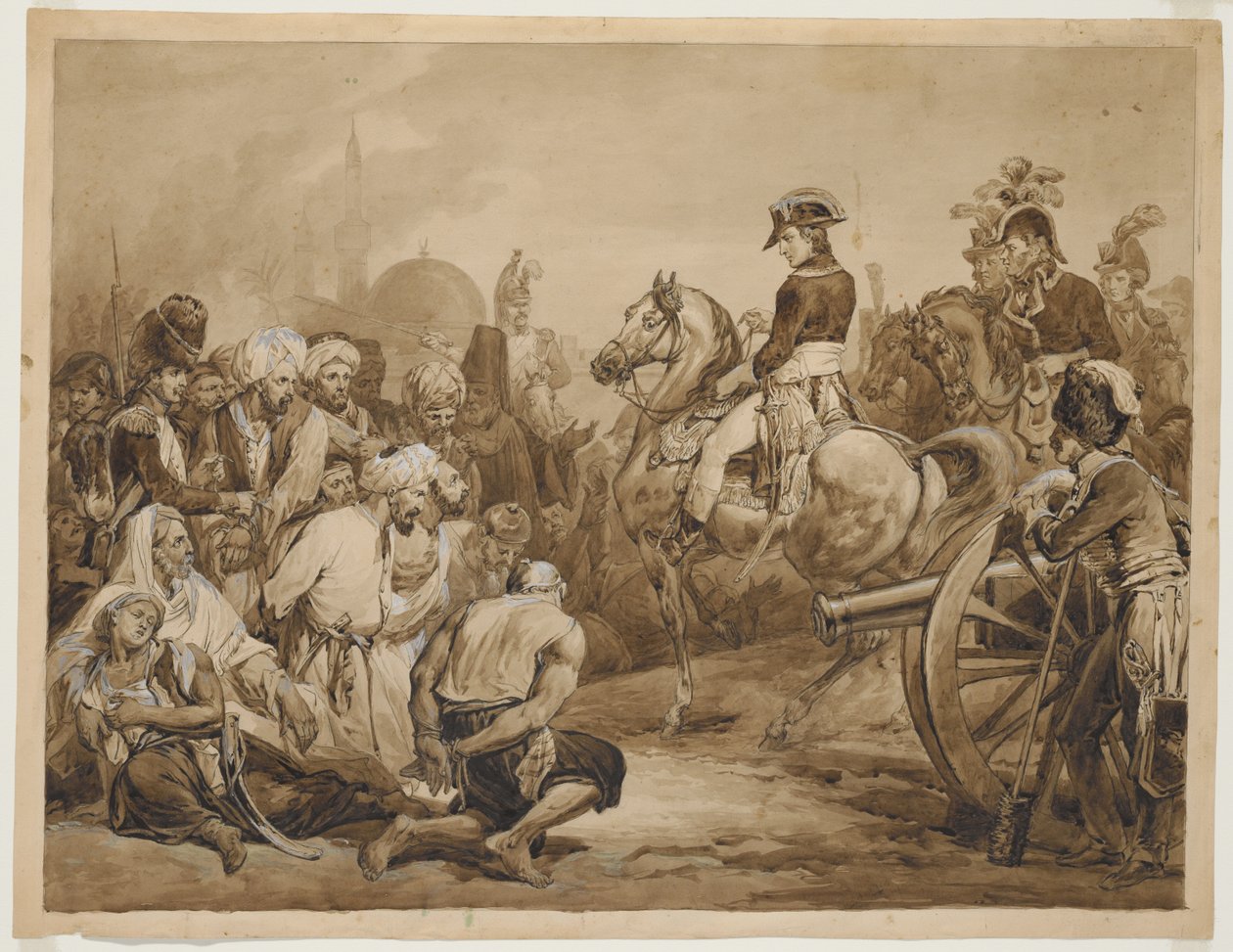 Bonaparte concede clemência aos rebeldes do Cairo de Horace Vernet