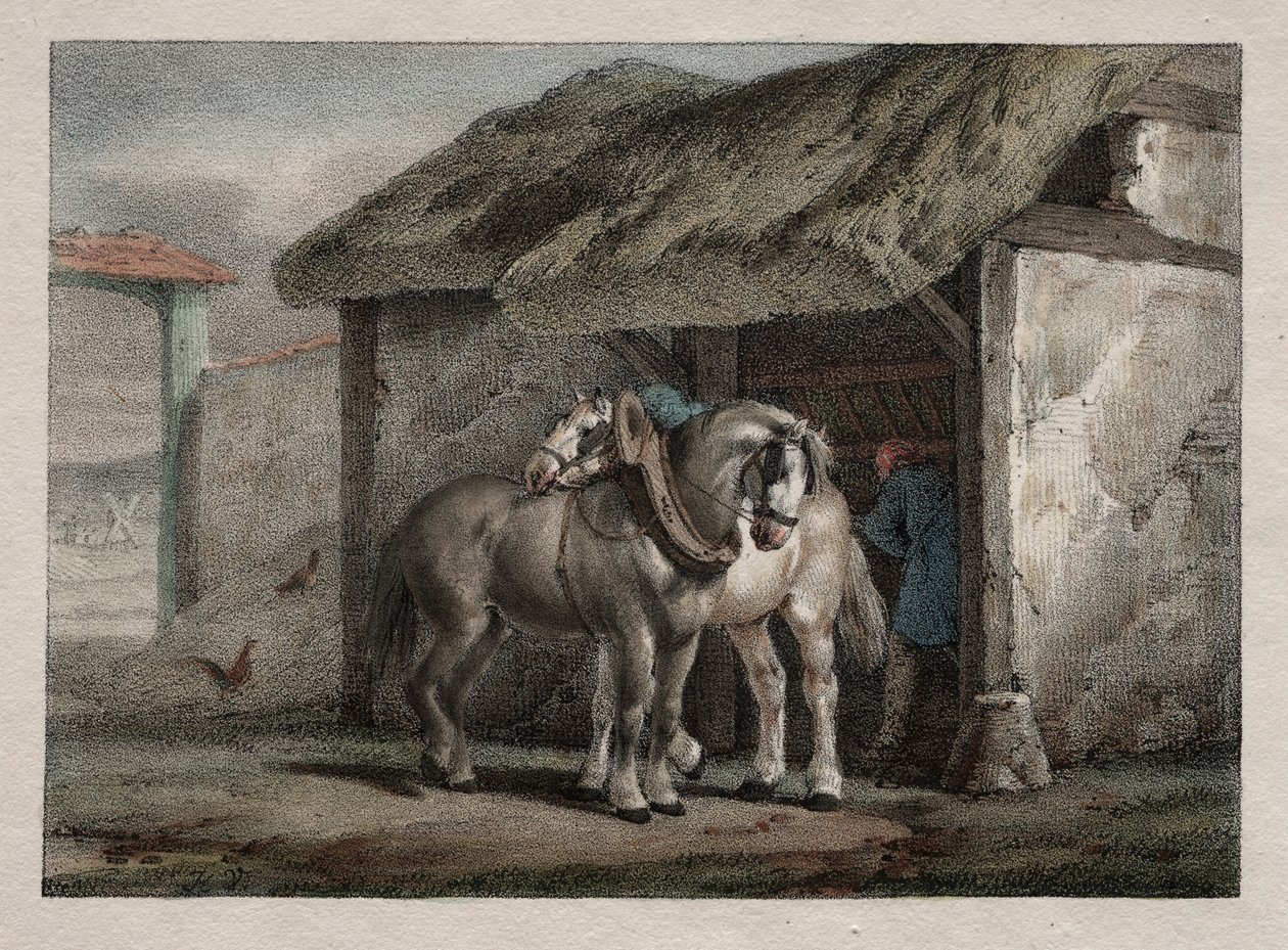 Cavalo de fazenda. de Emile Jean Horace Vernet