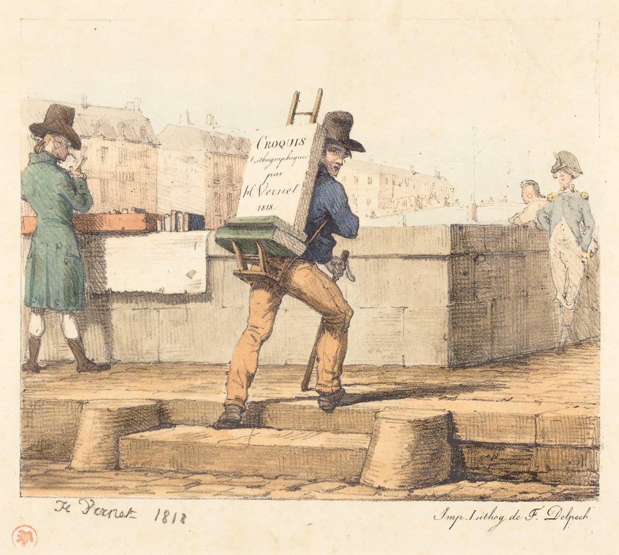 Frontispício para o portefólio «Croquis Lithographiques par H. Vernet» de Horace Vernet