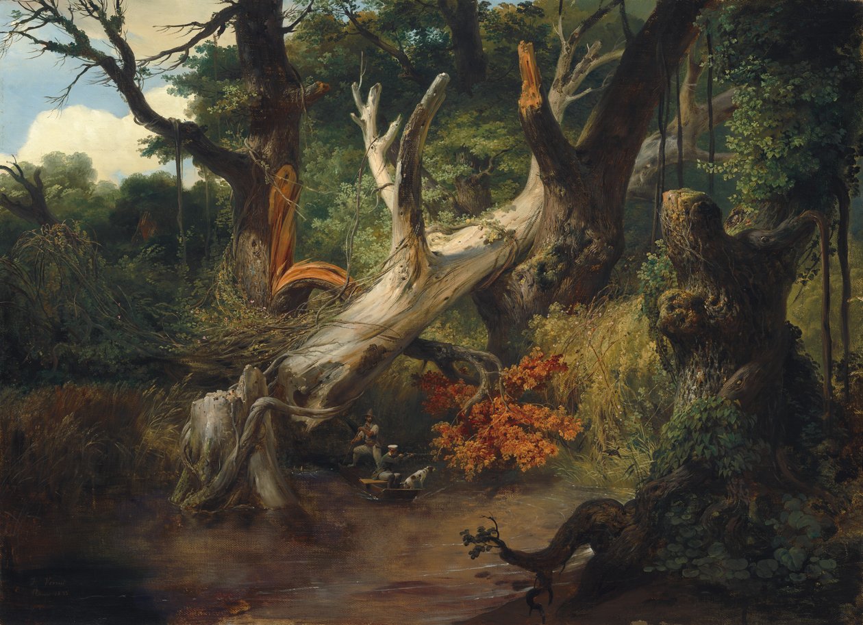 Caça nos pântanos Pontine de Emile Jean Horace Vernet