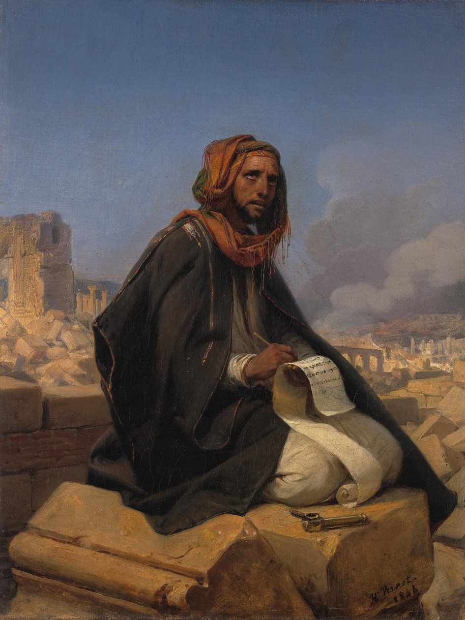 Jeremias sobre as ruínas de Jerusalém de Horace Vernet