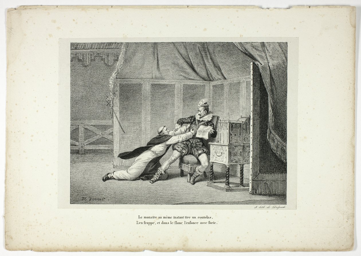 Ao mesmo tempo, o monstro saca de um sabre... de Horace Vernet