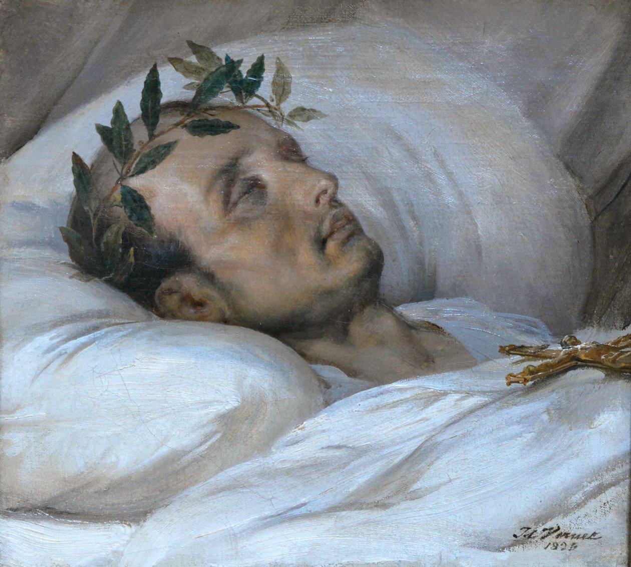 Napoleão em seu leito de morte, 5 de maio de 1821, 1821. de Emile Jean Horace Vernet