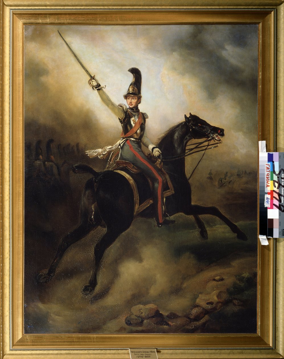 Retrato do Príncipe Frederico da Holanda (Frederic de Orange-Nassau (Orange Nassau) (1797-1881) (Retrato do Príncipe Frederico da Holanda) Pintura de Horace Vernet (1789-1881) Óleo sobre tela, 97 x 128 cm de Emile Jean Horace Vernet