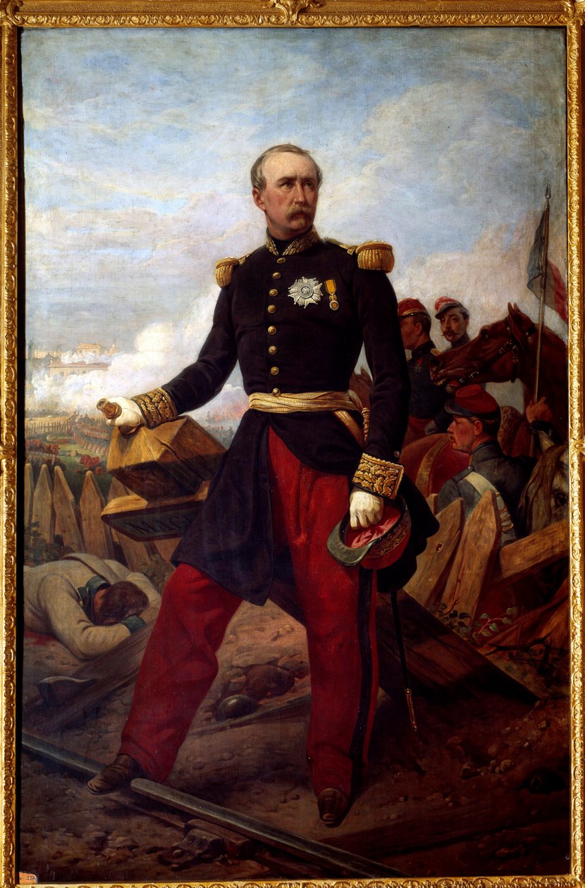 Retrato no pé de Patrice de Mac Mahon, marechal da França em 1859, Duque de Magenta (1808-1893) Presidente da República de 1873 a 1879, representante na Batalha de Magenta em 4 de junho de Emile Jean Horace Vernet