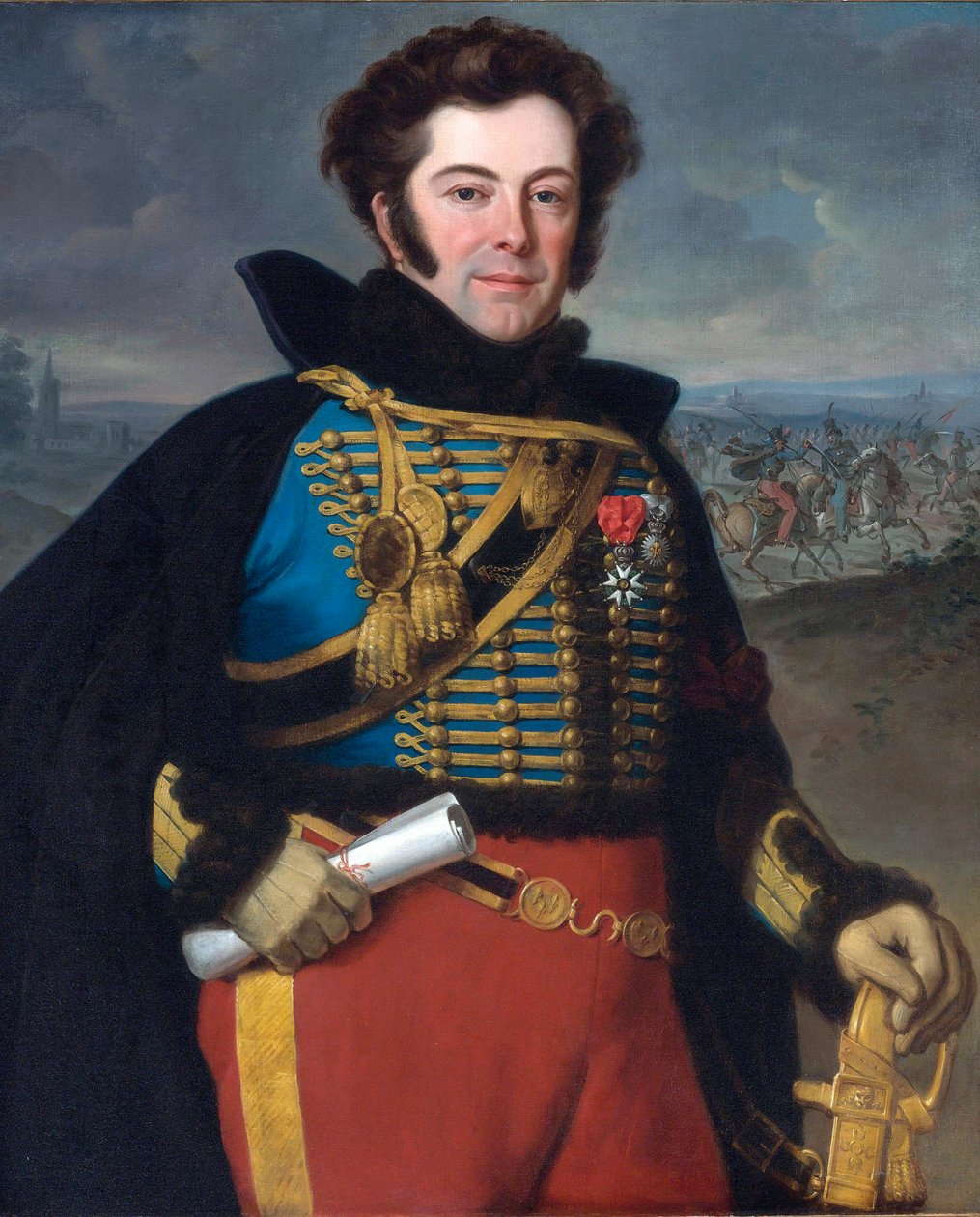 "Retrato de Auguste-Frederic Bonamour, marquês de Talhouet (1788-1842) (Talhouet-Bonamour)" Pintura de Horace Vernet (1789-1863) Óleo sobre tela de Emile Jean Horace Vernet