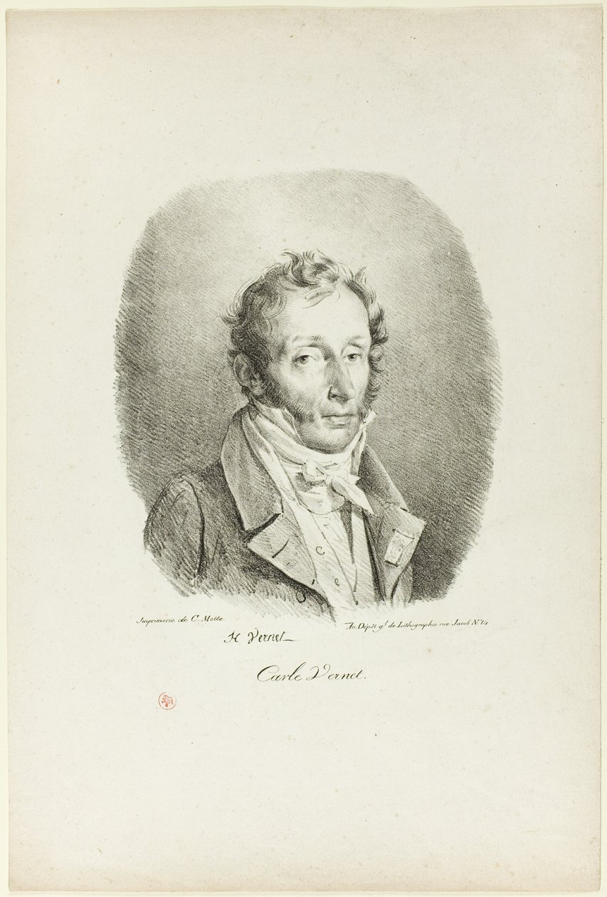 Retrato de Carle Vernet de Emile Jean Horace Vernet