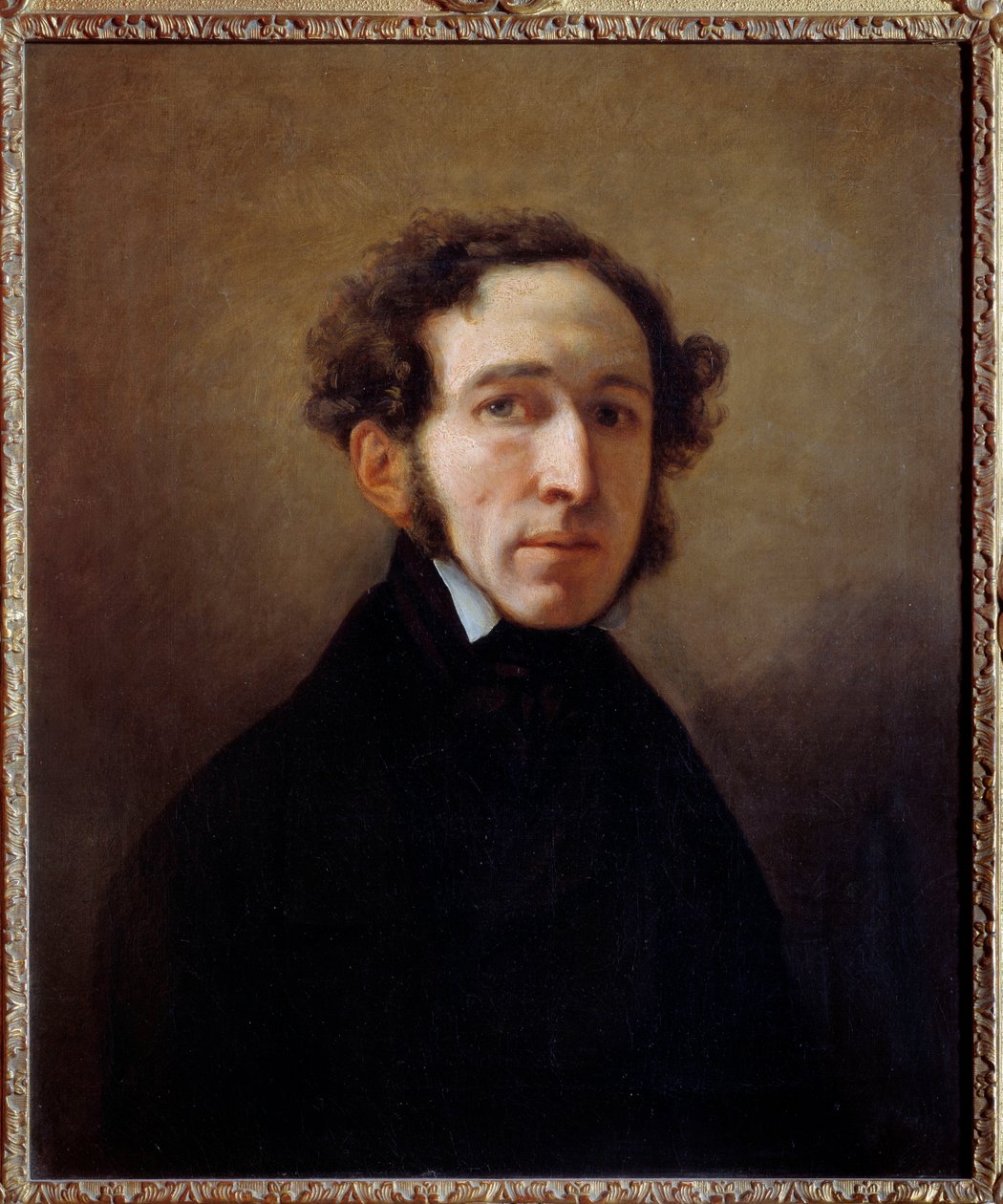 Retrato de Etienne Arago (1802-1892) autor dramático, político, prefeito de Paris. Pintura de Emile Dit Horace Vernet (1789-1863) de Emile Jean Horace Vernet