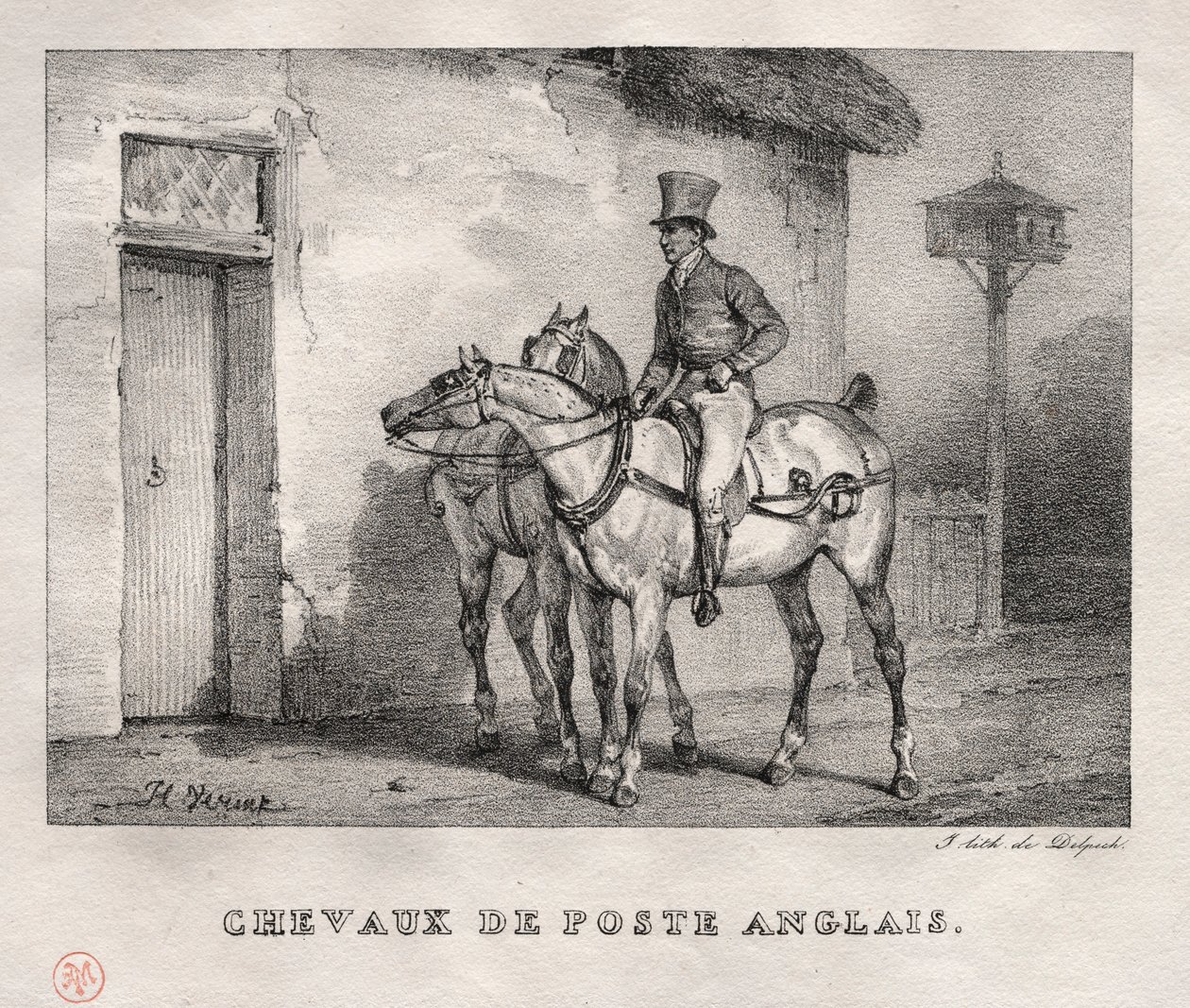 Cavalos postais, 1823. de Emile Jean Horace Vernet
