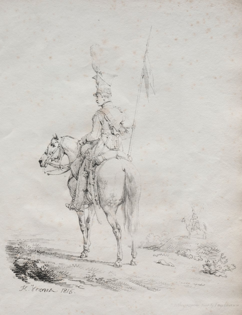 Imprimir cópias litográficas: The Lancier, 1816. de Emile Jean Horace Vernet