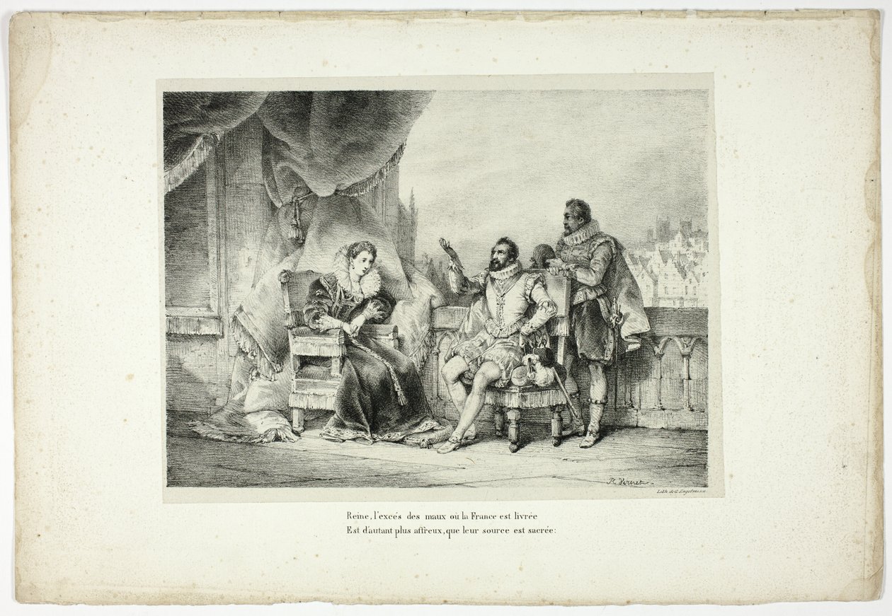 Rainha, o excesso dos males a que a França está sujeita... de Horace Vernet