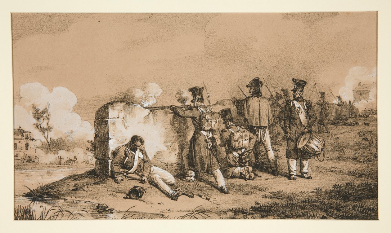 Soldados em confronto de Emile Jean Horace Vernet