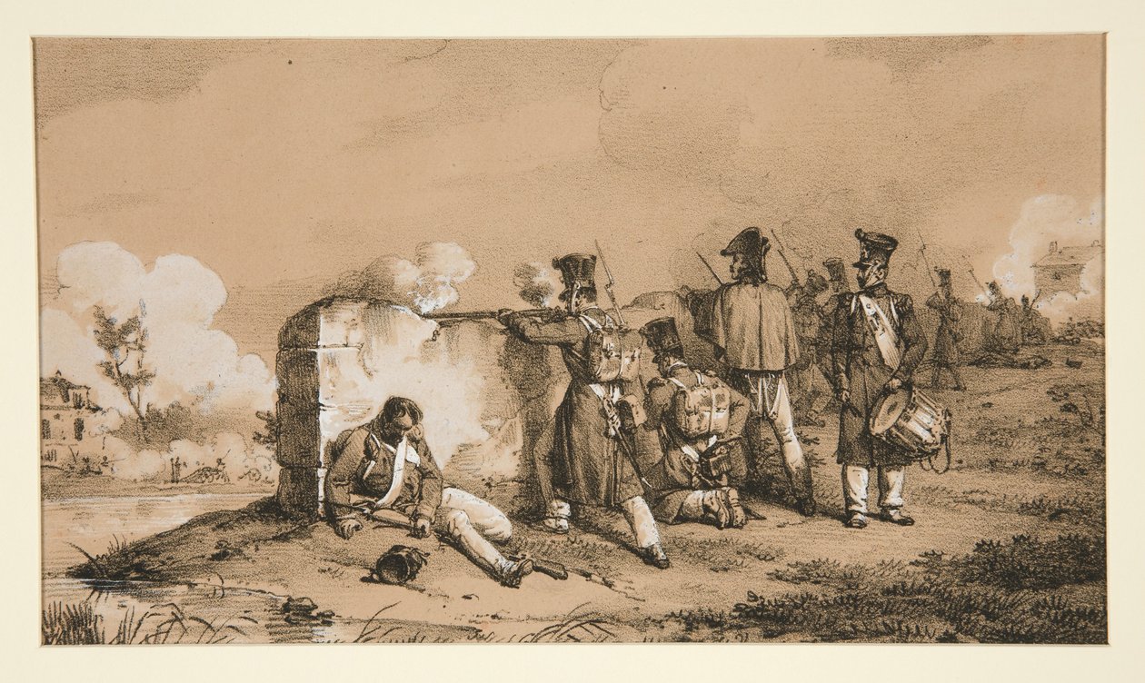 Soldados em escaramuça de Horace Vernet