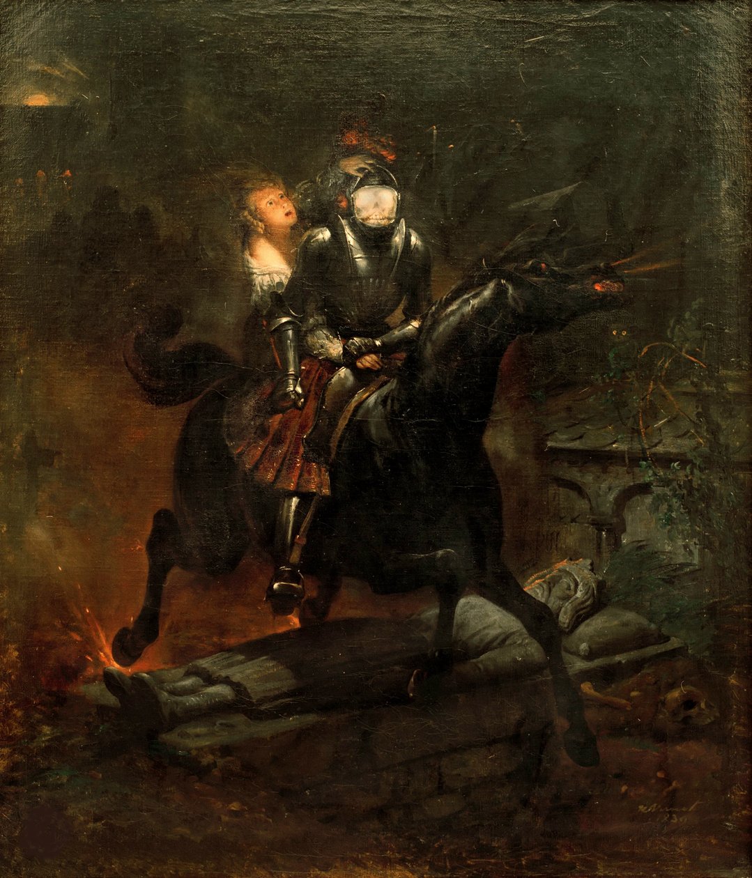 A Balada de Lenora, 1839. de Emile Jean Horace Vernet