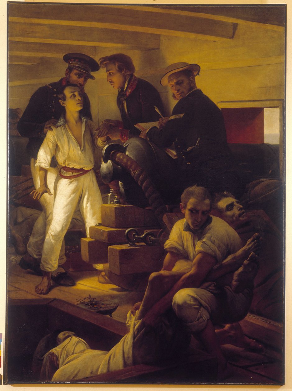 A Cólera a bordo do Melpomene - (Depósito do Serviço Sanitário de Marselha) de Emile Jean Horace Vernet