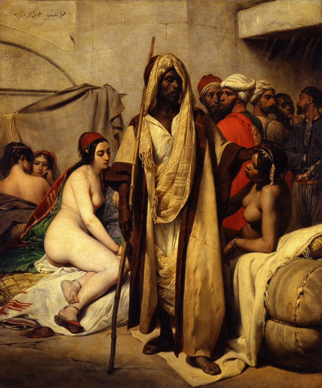 O mercado de escravos, 1836 de Emile Jean Horace Vernet