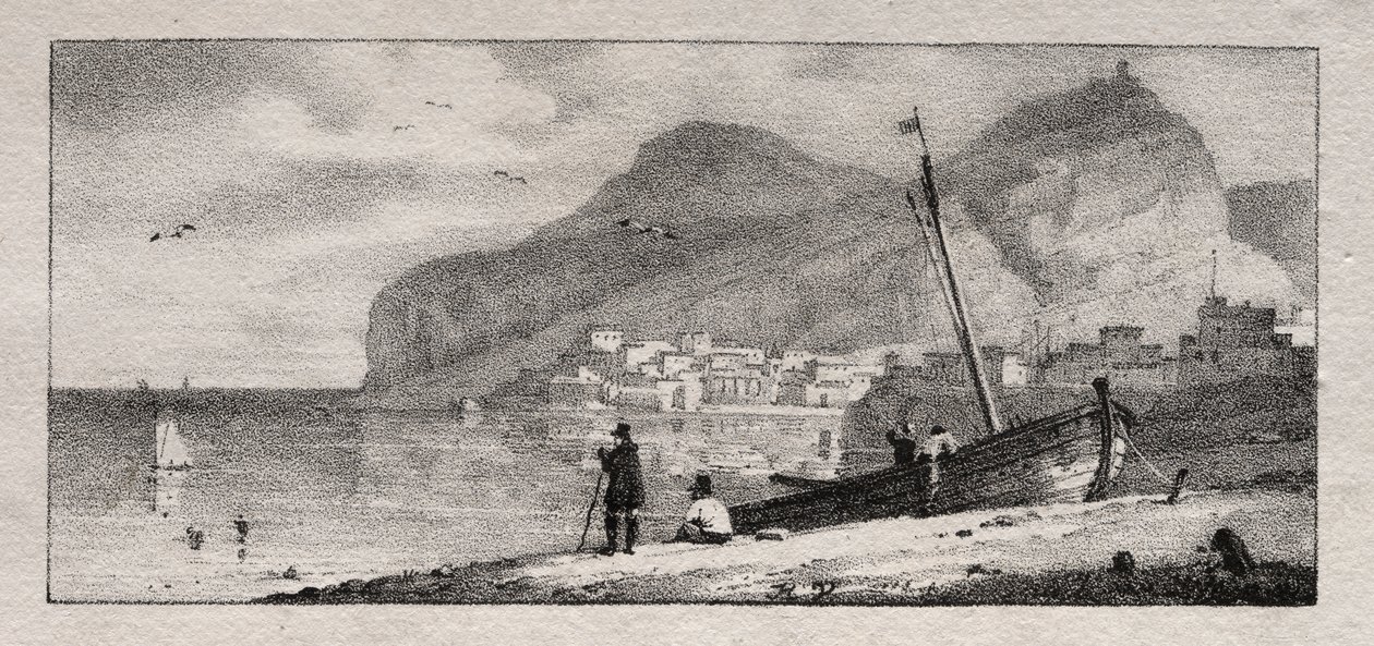 Vista de um porto de Emile Jean Horace Vernet