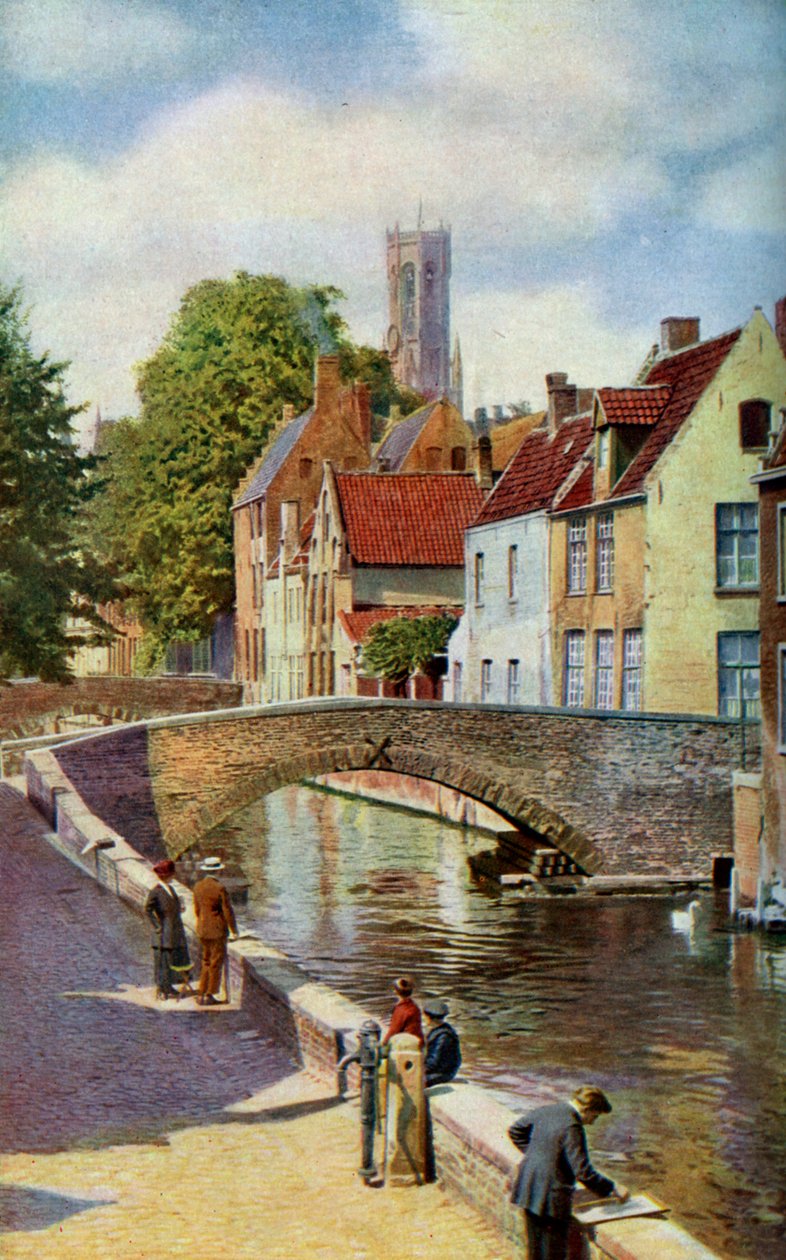 Bridge e Green Quay, Bruges, Bélgica, c1924. de Horace W Nicholls