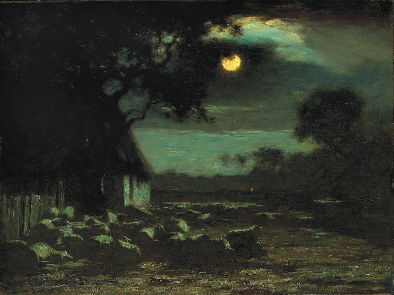Sheepyard, Moonlight, 1906. de Horatio Walker