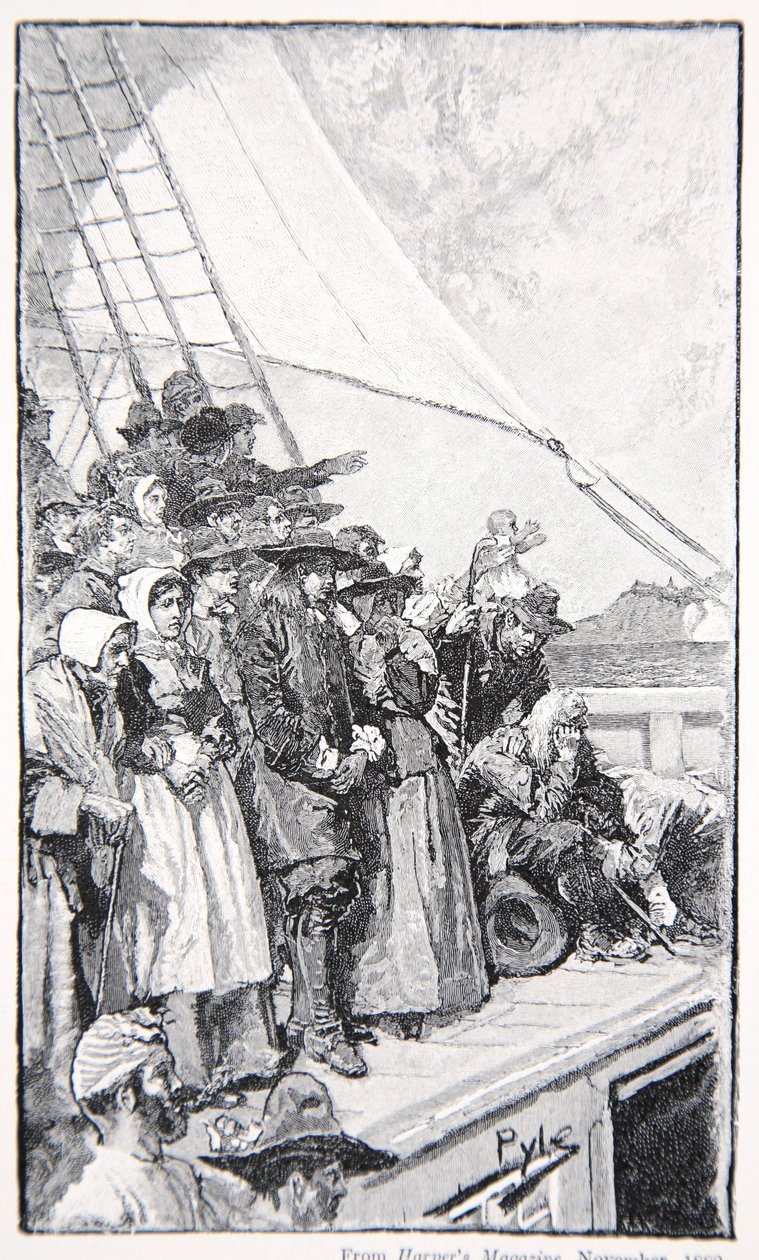 Partida do &39;Welcome&39; para o Novo Mundo, agosto de 1682 de Howard Pyle