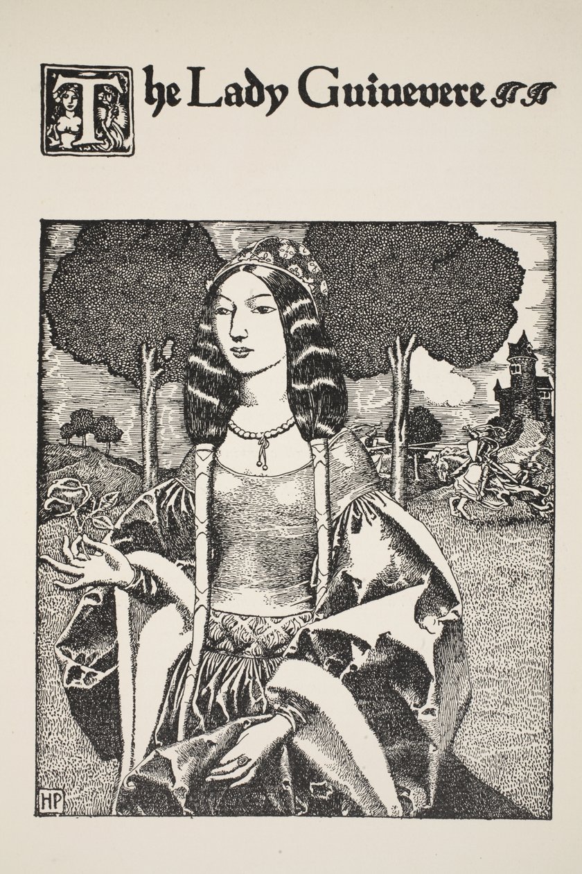 Lady Guinevere, ilustração de &39;A história do rei Arthur e seus cavaleiros&39;, 1903 de Howard Pyle