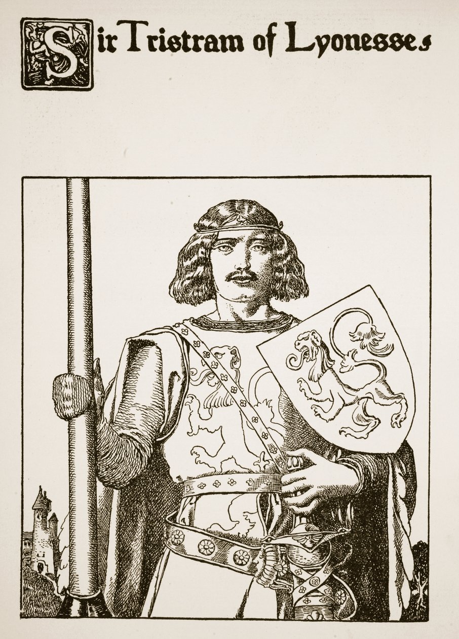 Sir Tristram da Lyonesse, ilustração de "A História dos Campeões da Mesa Redonda" de Howard Pyle