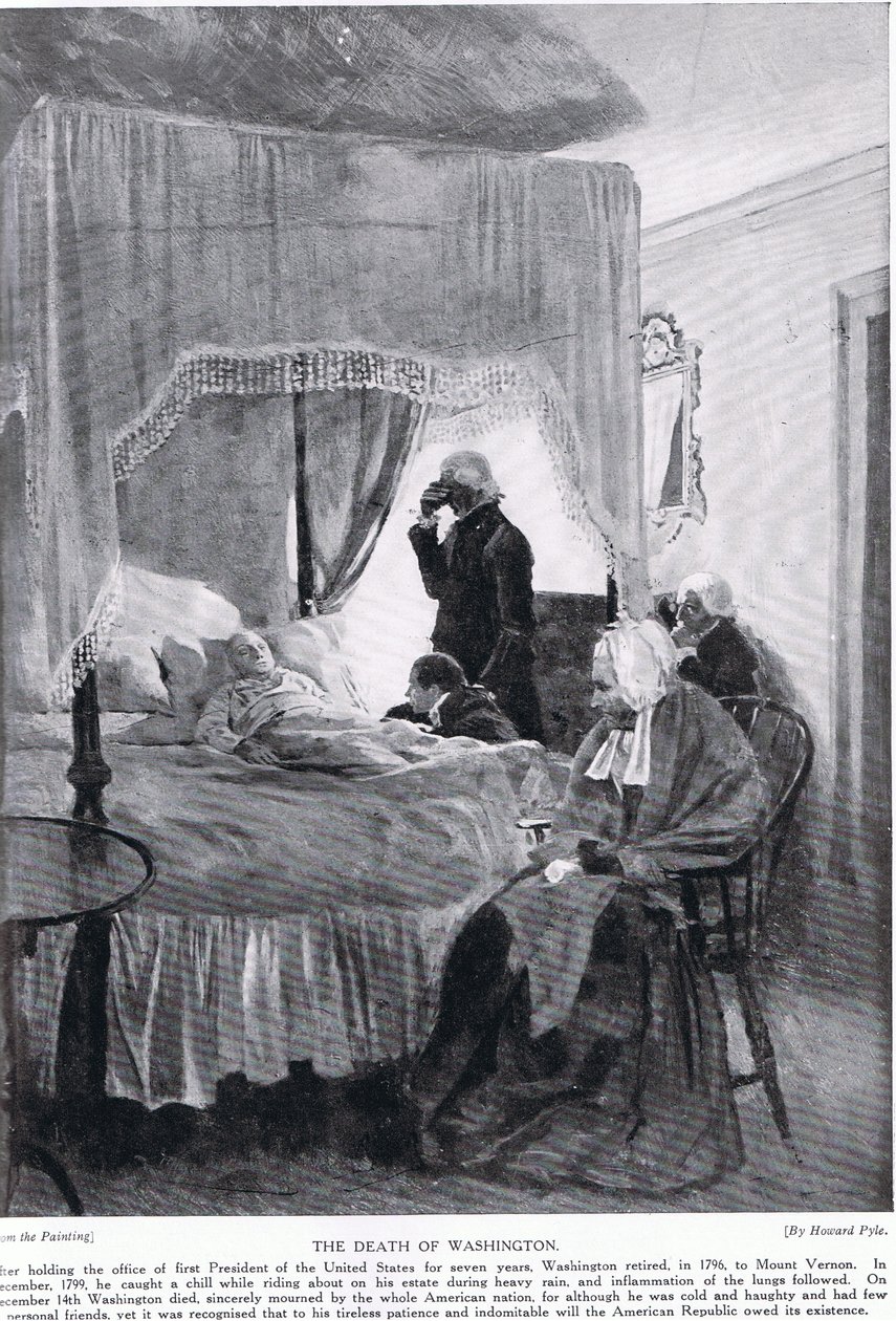 A morte de Washington em Mount Vernon, 14 de dezembro de 1799 de Howard Pyle
