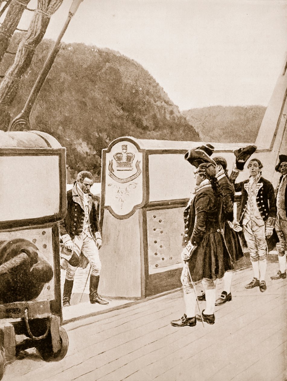 A fuga de Arnold sobre o Sloop-of-War britânico, Abutre de Howard Pyle