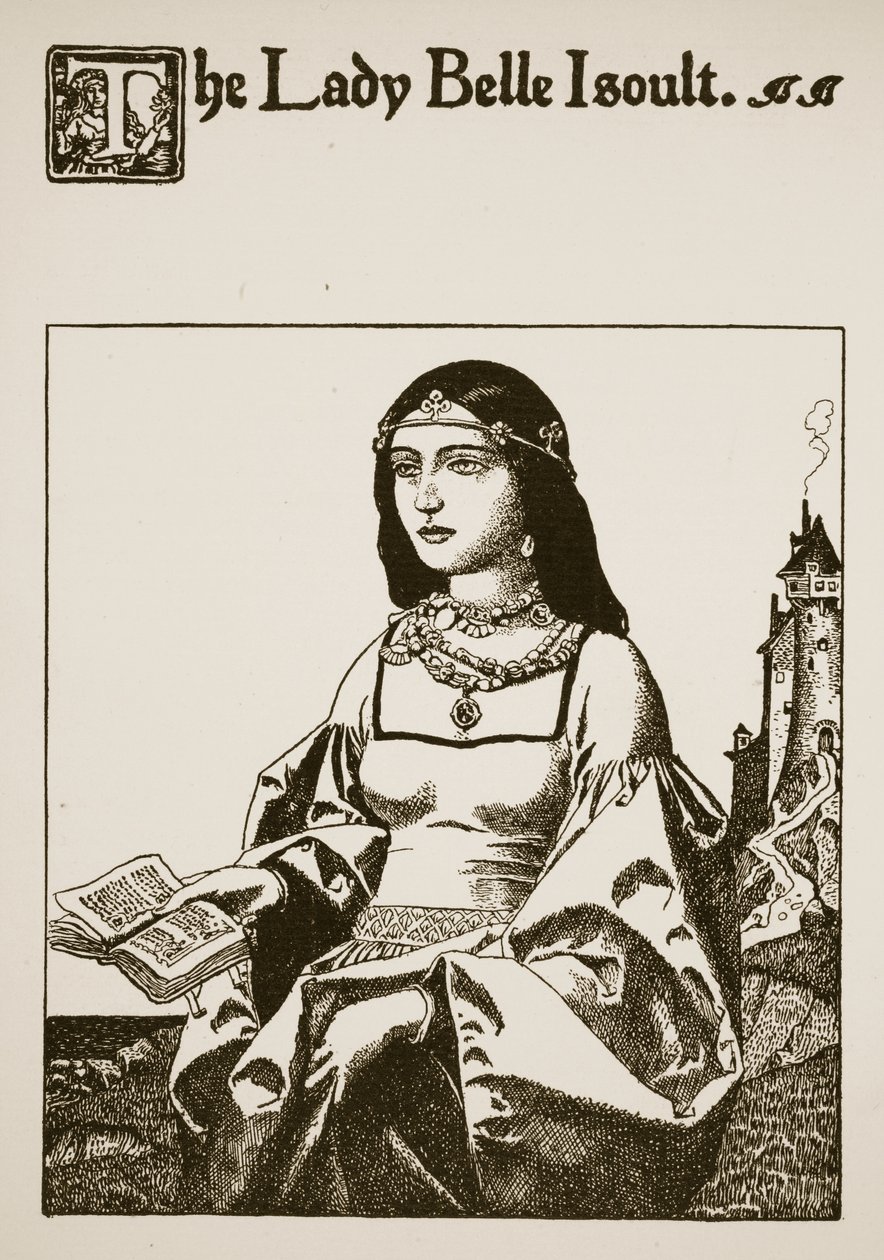 A Lady Belle Isoult, ilustração de "A História dos Campeões da Mesa Redonda" de Howard Pyle