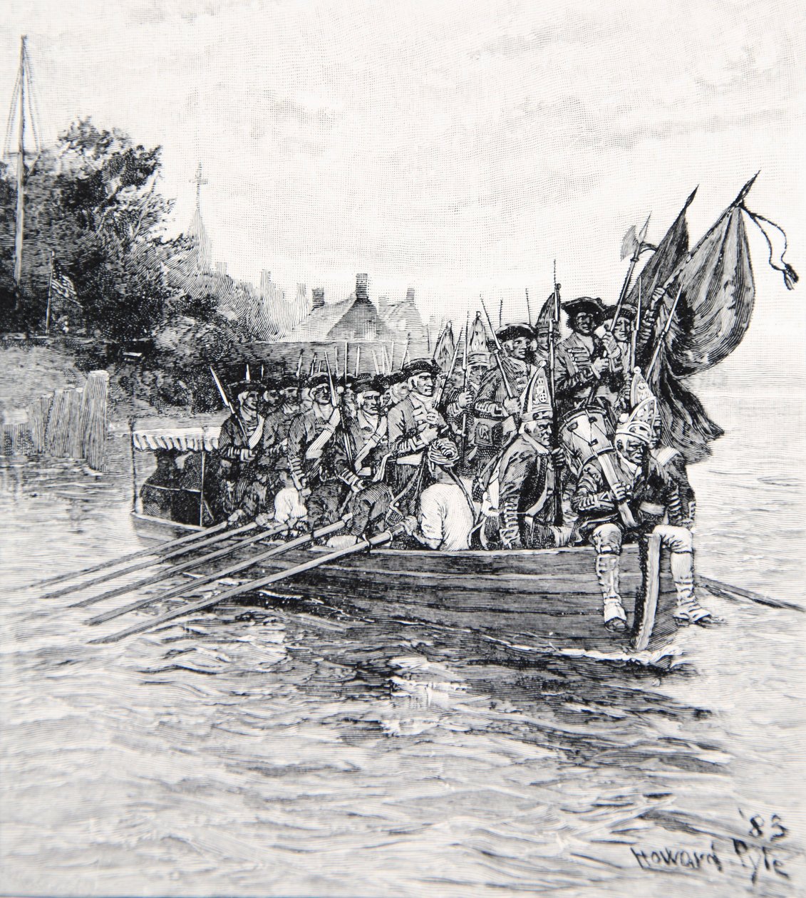 O último barco dos ingleses saindo de Nova York de Howard Pyle